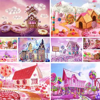 Fantasy World Candy House Краска Номер Картины Масляная краска Набор для рукоделия для взрослых Украшение комнаты Персонализированные идеи подарков 2023 НОВИНКА