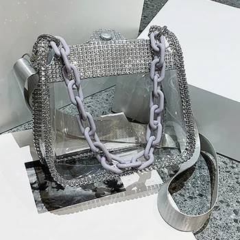 Makaron Chain Женская сумка через плечо на одно плечо Желейные сумки из ПВХ Модный кошелек Сумка Индивидуальность Сумки через плечо Водонепроницаемые сумки