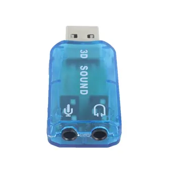 портативная компактная 3D-аудиокарта USB 1.1 микрофон / адаптер динамика 7.1-канальный объемный звук для ПК Компьютер Ноутбук