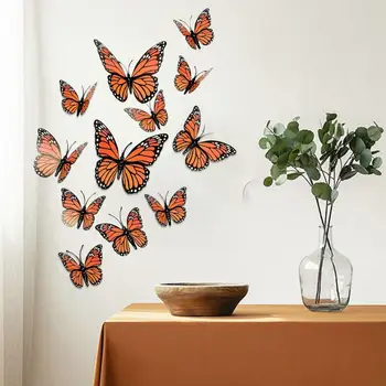 Изысканный декор стены с бабочкой Привлекательный настенный арт бабочка наклейка изысканная трехмерная бабочка на Хэллоуин