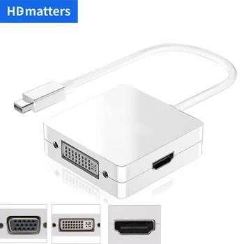 Конвертер адаптера Mini DP в HDMI VGA DVI 3 в 1 mini Thunderbolt Mini Displayport на HDMI VGA DVI кабельный адаптер для Apple Mac