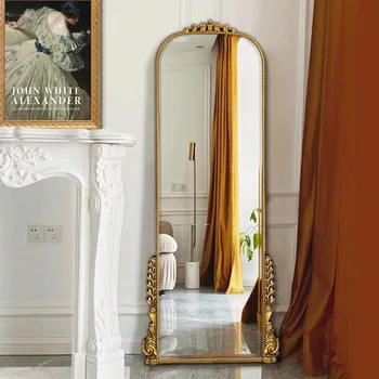 французское зеркало в стиле ретро, зеркало в полный рост, арка, резная домашняя спальня, настенная