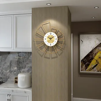 Nordic Iron Art Гостиная Декоративные настенные часы Модные часы Домашний декор Современный дизайн Часы Сад