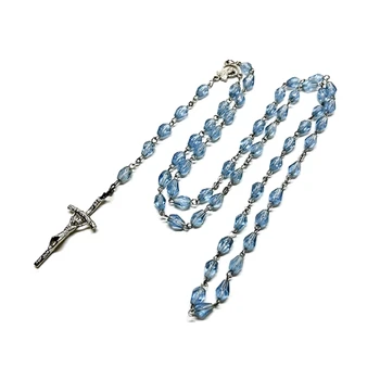 Католические четки Ожерелья Хрустальные стеклянные бусины Длинная цепочка Христианская молитва
