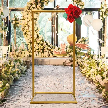 прямоугольник свадебная арка металлическая подставка баллон рамка золотой свадебный реквизит домашний декор