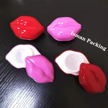 50 шт. уникальная красно-розовая банка для крема в форме губ, жидкая губная помада, блеск для губ, упаковка, уход за кожей, симпатичный контейнер для бальзама для губ, баночки для макияжа, 10 г