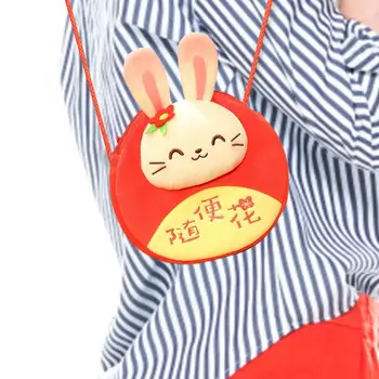 Китайский Новый Год Кролик Рюкзак Милый Кролик Мягкие Игрушки Креативный Весенний Фестиваль Красный Конверт Монета Кошелек Для Детей Подарки
