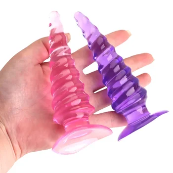 Спиральная пагода с игрушками-присосками мягкая силиконовая анальная пробка Анальный расширитель для тренера глубины Секс-шоп для игрушек для взрослых