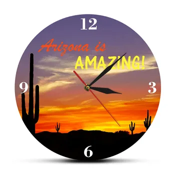 Аризона - удивительная большая кактус сагуаро современные настенные часы пустынный кактус настенные часы домашний декор юго-западная стена художественный сувенир