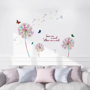  Наклейки на стену серии Dandelion Самоклеящиеся съемные ПВХ Домашний декор для гостиной Спальня