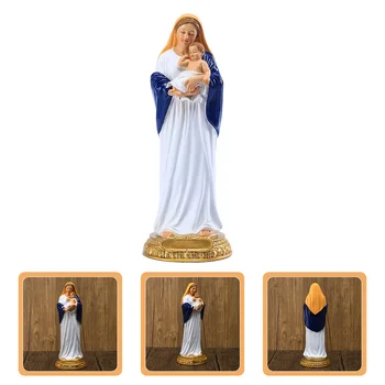 Дева Мария и Младенец Украшение Религиозная Смола Статуя Настольная Классическая Смола Ремесло