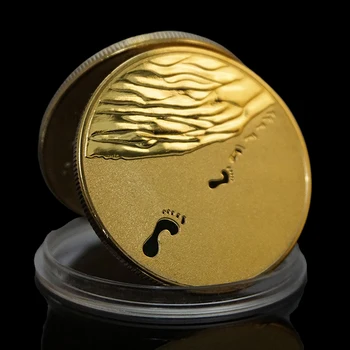 Когда вы видели только один набор следов Романтическая монета Золотая/посеребренная монета Коллекция забавных значков Сувенир Украшение дома