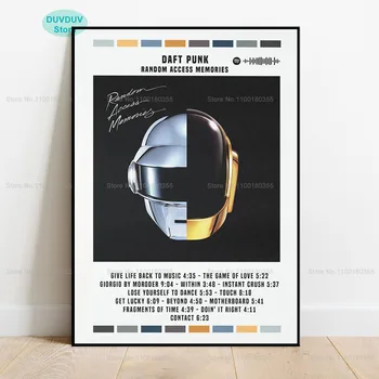 плакат Daft Панк Шлем Музыкальный альбом Певец Настенное искусство Холст Живопись Принты для домашнего декора