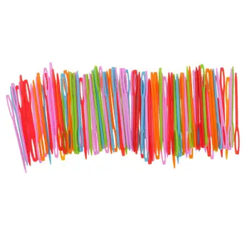 100 шт. Многоцветные пластиковые иглы для шнуровки поделок ручной работы