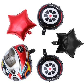 1 набор воздушных шаров из алюминиевой фольги Тематические воздушные шары для гоночных автомобилей Декоративные воздушные шары для вечеринок Декоры
