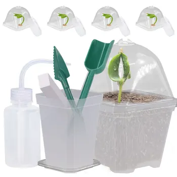 Прозрачный набор чашек для питомника растений с более теплым куполом влажности Купол для внутреннего садоводства Стартовый горшок для выращивания рассады Контейнер для выращивания рассады