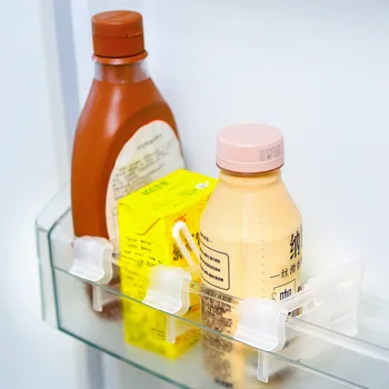  Холодильник Перегородка Доска Кухня DIY Бутылка Банка Полка Органайзер Без сверла Выдвижной разделитель из полипропилена Пластина для хранения