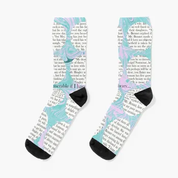 Джейн Остин Гордость и предубеждение : Я буду несчастна, если у меня не будет отличной библиотеки Носки велосипедные цветочные Мужские носки Женские