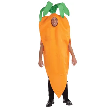 Взрослый морковь Косплей Костюмы Фруктовая и овощная коллекция Забавная еда Банановые наряды Оранжевый комбинезон для мужчин и женщин