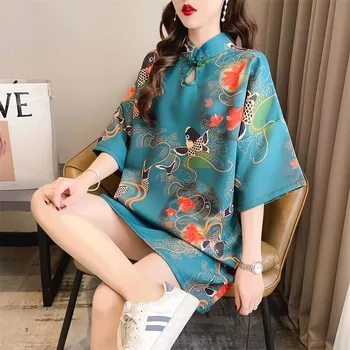 Элегантное женское платье Cheongsam |Китайский традиционный хлопковый топ ципао |Костюм Ханьфу Тан |Красивый дизайн вышивки |Винтажный стиль