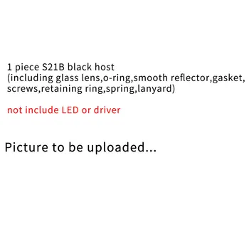 S21B черный/серый хост, включая стеклянную линзу, уплотнительное кольцо, гладкий отражатель, прокладку, не включает светодиод или драйвер