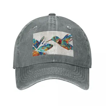 Красочная колибри Искусство Шэрон Каммингс Кепка Ковбойская шляпа Модные зимние кепки для мужчин Женские