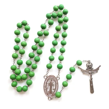 зеленый для креста четки ожерелье святые католические ювелирные изделия подвеска кулон дропшиппинг
