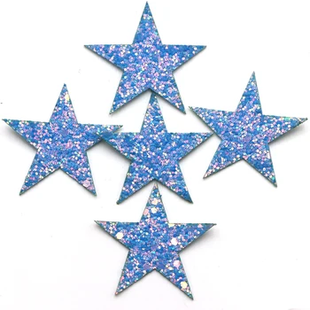 10 шт. синие блестящие звезды патчи для одежды вышивка аппликация DIY шляпа пальто платье брюки черное золото серебро звезда аксессуары