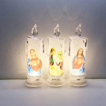  Рождество Иисуса Светодиодная свеча Столб Лампа Украшение Католические Подарочные Принадлежности