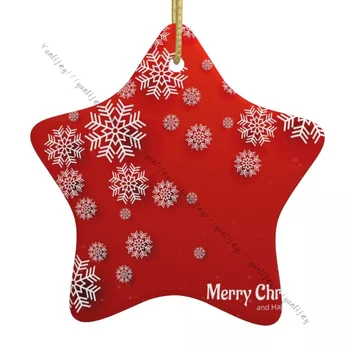 1 шт. Рождественская снежинка Красная керамическая подвеска Украшения для рождественской елки для рождественского праздничного декора
