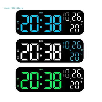 Универсальный светодиодный будильник с индикацией температуры и влажности Прочный 12/24-часовой формат и 3 регулируемой яркости C9GA