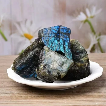 Натуральный Сильный Синий Удлиненный Камень Необработанный Камень Ручной Неполированный Кварцевый Образец Шерсть Ландшафт Благовония Строительный Камень