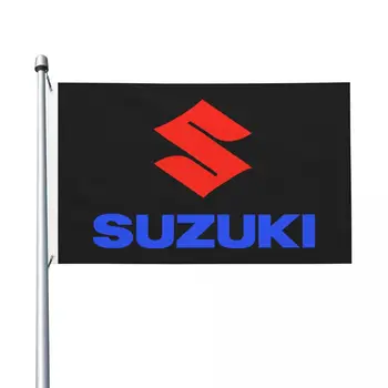 НОВЫЙ флаг SUZUKI Открытый полиэстер Сад 3x5 футов Двусторонний флаг для двора Лужайка Крыльцо Балкон Украшения для дома