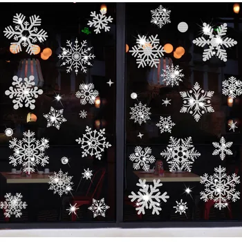 Рождественская снежинка Наклейка на окно Рождественские наклейки на стену Наклейки на стену комнаты Рождественские украшения для дома Новый год 2024