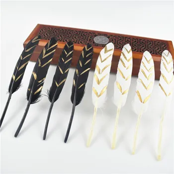  Золотые утиные перья гусиные перья для рукоделия 12-18 см / 5-7 дюймов красивые перья из натуральных перьев для изготовления ювелирных изделий DIY Decor