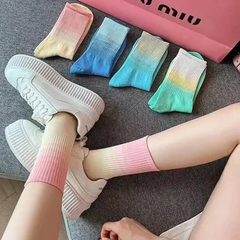3 пары/лот Японские носки Красочные носки Mid Tube Женские летние тонкие Ins Модные универсальные баскетбольные носки Calcetines Mujer
