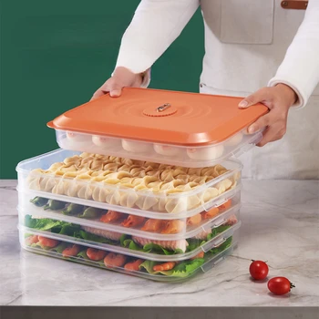  Коробка для хранения продуктов большой емкости Холодильник с морозильной камерой Специальный герметичный многослойный ящик для хранения быстрозамороженных продуктов