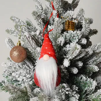 Скандинавский стиль Вязаные праздничные украшения Лесной старик Безликий гномий кукол Кулон Рождественский эльф Новогодние подарки