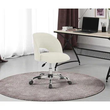 Офисный стул с тканевой обивкой Открытый офисный стул с колесиками Ваниль для подростков и взрослых Мебель без груза