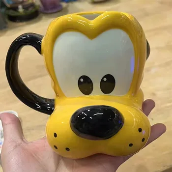 Disney Pluto Head Cup Фигурка Игрушки Kawaii Pluto Собака Животное Керамическая кружка 3D Кружка Кофейная чашка Прекрасные рождественские подарки для детей