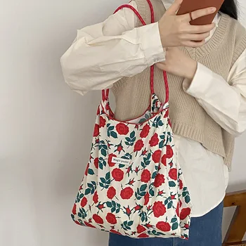 Маленькая фрагментированная холщовая сумка через плечо Женская женская сумка высокой вместимости Новая сумка для покупок INS