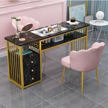 Nordic Light роскошная мебель для ногтевого салона Маникюрные столы Одинарный и двойной профессиональный маникюрный стол для салона красоты Маникюрный стол Z