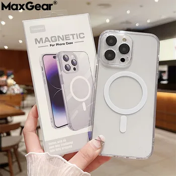 Прозрачный магнитный цвет конфеты для чехла для телефона Magsafe для iPhone 14 Plus 13 12 11 Pro Max 14 с защитной стеклянной крышкой объектива