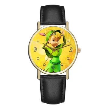 Новый мультфильм Disney Tinker Bell Смотреть Аниме фильм экшн фигурка Дамы Аналоговые Цифровые Кварцевые Часы Подарки на день рождения девочки