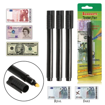  Черный пластиковый тестер предотвращения потери денег Портативный детектор подделок Ручка для теста денег