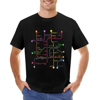 U2 Zoostation Карта метро Футболка, симпатичная одежда, рубашки, футболки с рисунком, симпатичные топы, мужские однотонные футболки