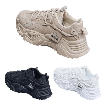 Dad shoes Chuncky Sneakers женская весенняя и осенняя женская обувь всематчевые белые кроссовки на толстой подошве модная повседневная обувь