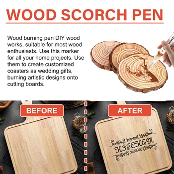 Wood Burning Pen Нетоксичная ручка для выжигания древесины Химическая ручка для выжигания древесины Инструмент Безопасный маркер для выжигания по дереву для декоративно-прикладного искусства