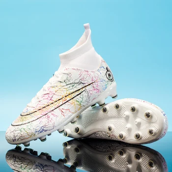Мужская женская футбольная обувь Футбольные бутсы Высокие детские футбольные туфли Тренировочная спортивная обувь Футбольная обувь с длинными шипами