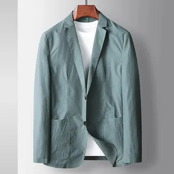 5050-Костюм мужской тонкий повседневный солнцезащитный крем, эластичный маленький костюм весна и осень одинарный западный пиджак рубашка лето